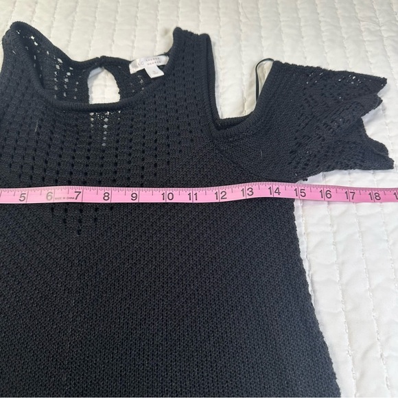 LC Lauren Conrad Crochet Black Cold Shoulder Preppy Tunic - Picture 5 of 11